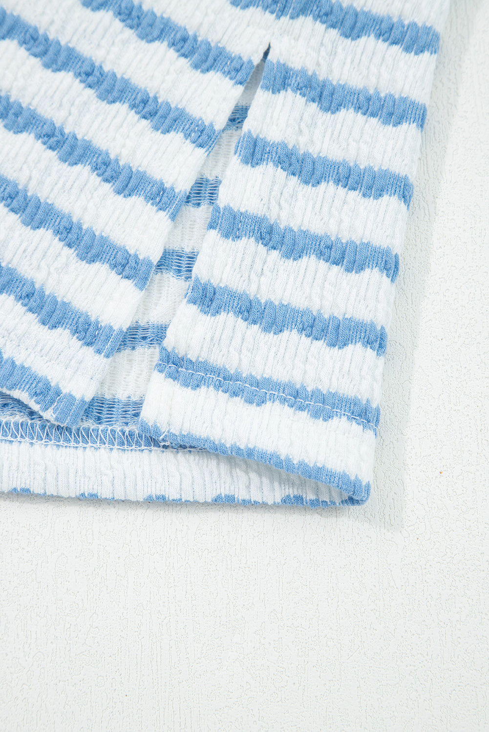 Stripe Collared Top and Drawstring Pants Set