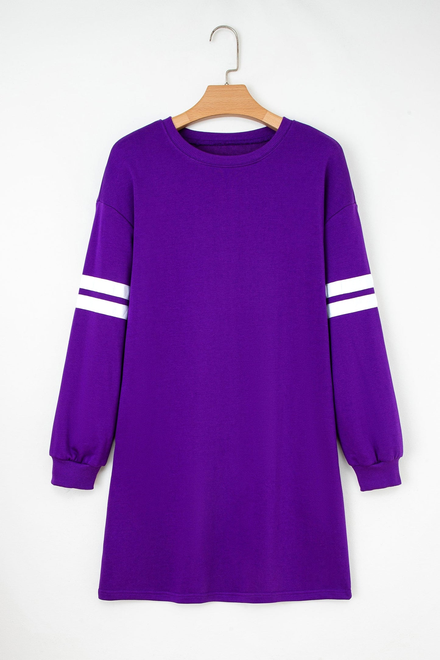 Varsity Stripe Long Sleeve Sweatshirt Dress