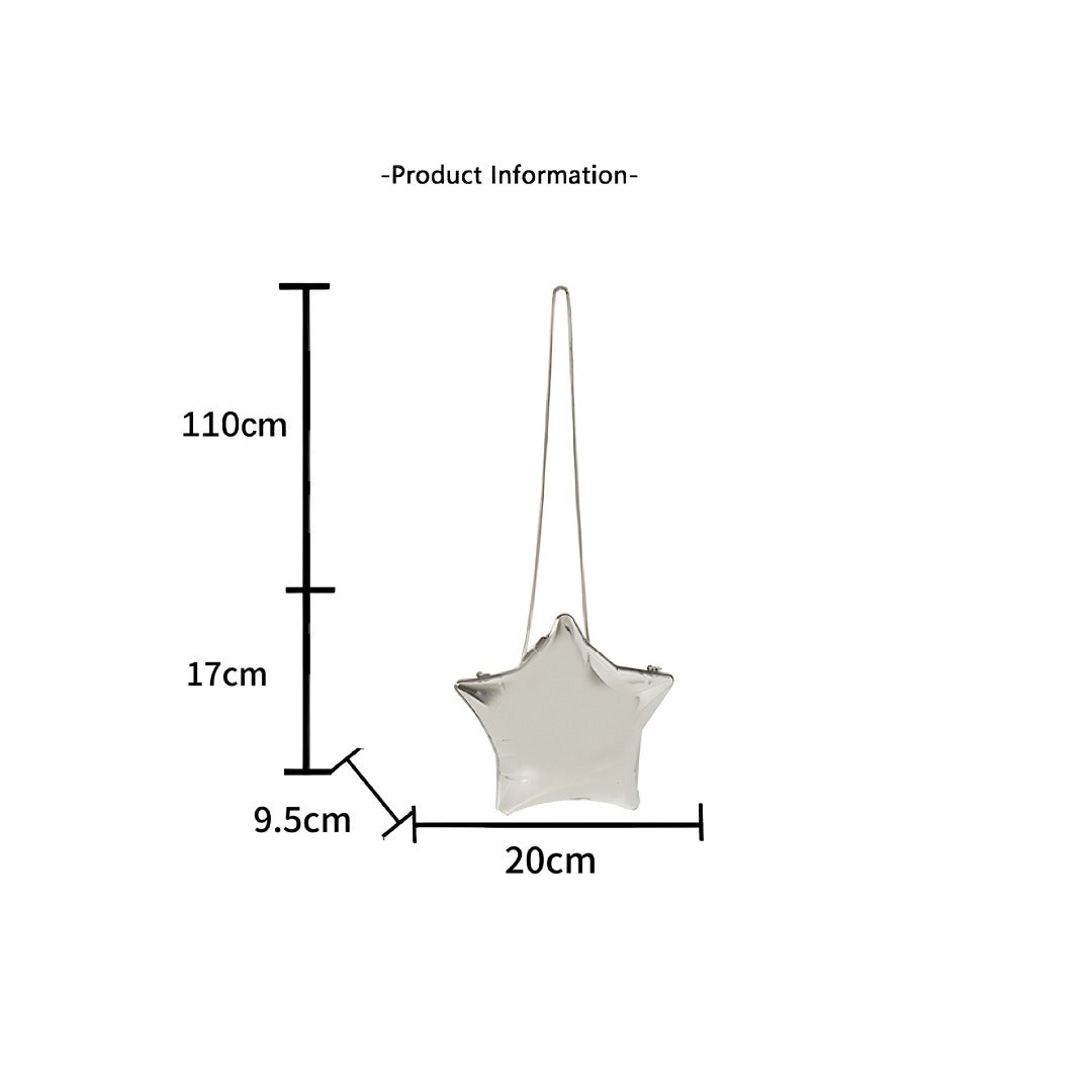 Silver Pentagram Chain evening Bag, Acrylic Mini Change, Key Lipstick Purse, Crossbody Prom Bag, Party Purse, Prom Bags Clutch, Wedding Purse