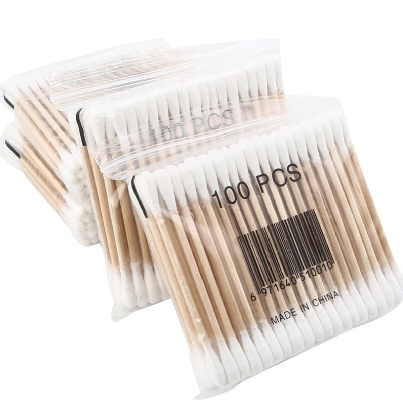 Disposable bamboo and wood swab