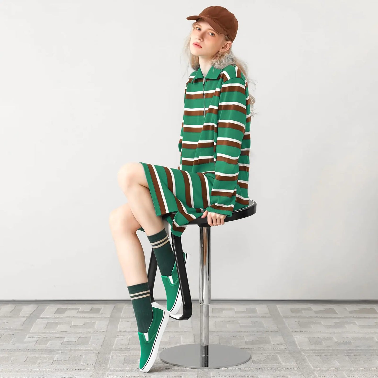 Women's Slip on Shoes Canvas Sneakers Loafers Non Slip Shoes Low Top Casual Shoes 9.5 Dark Green - # GIAA73710012