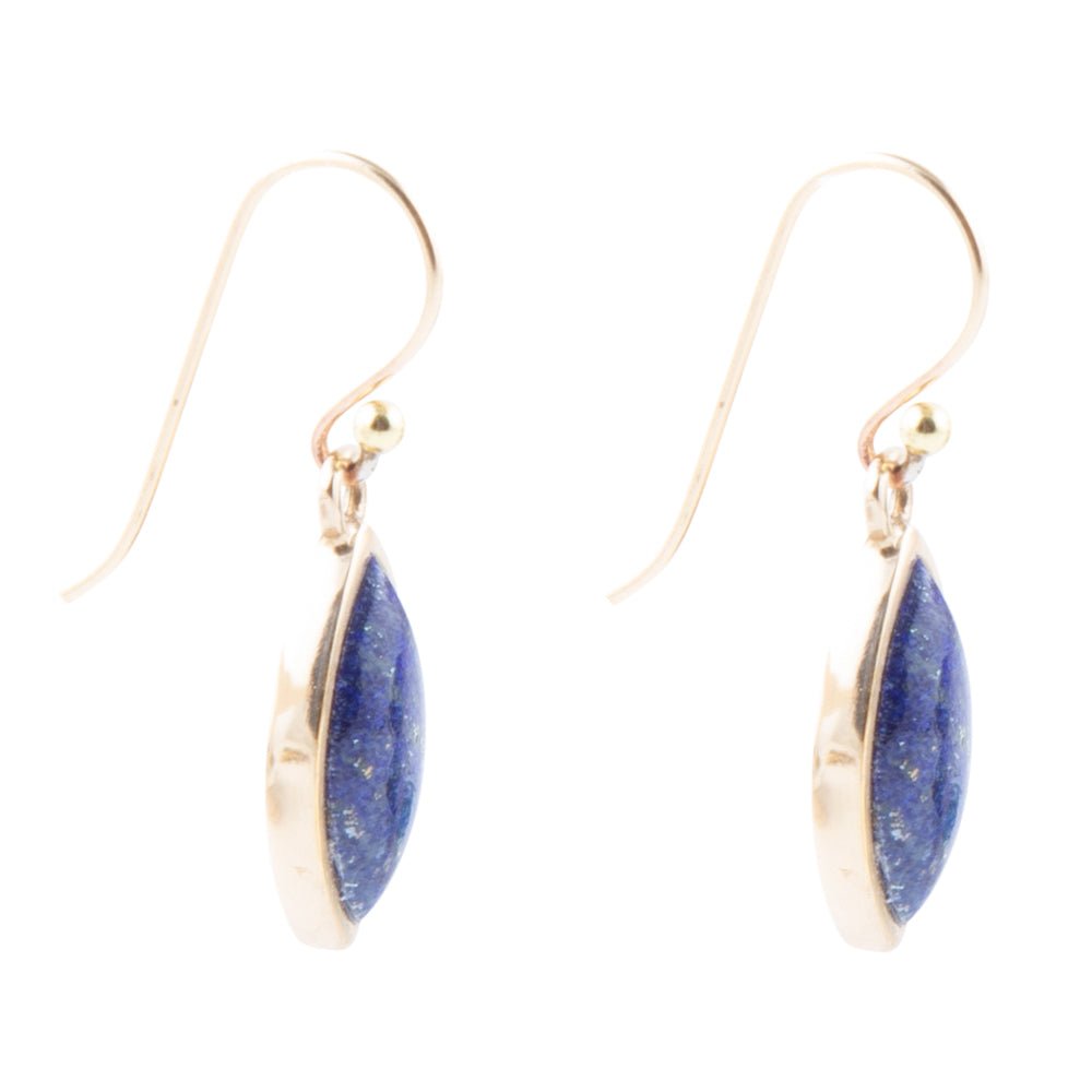 Blue Lapis Golden Drop Earrings