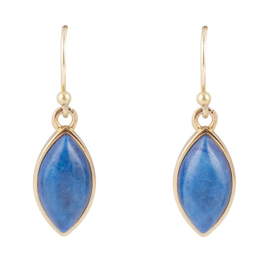 Blue Lapis Golden Drop Earrings