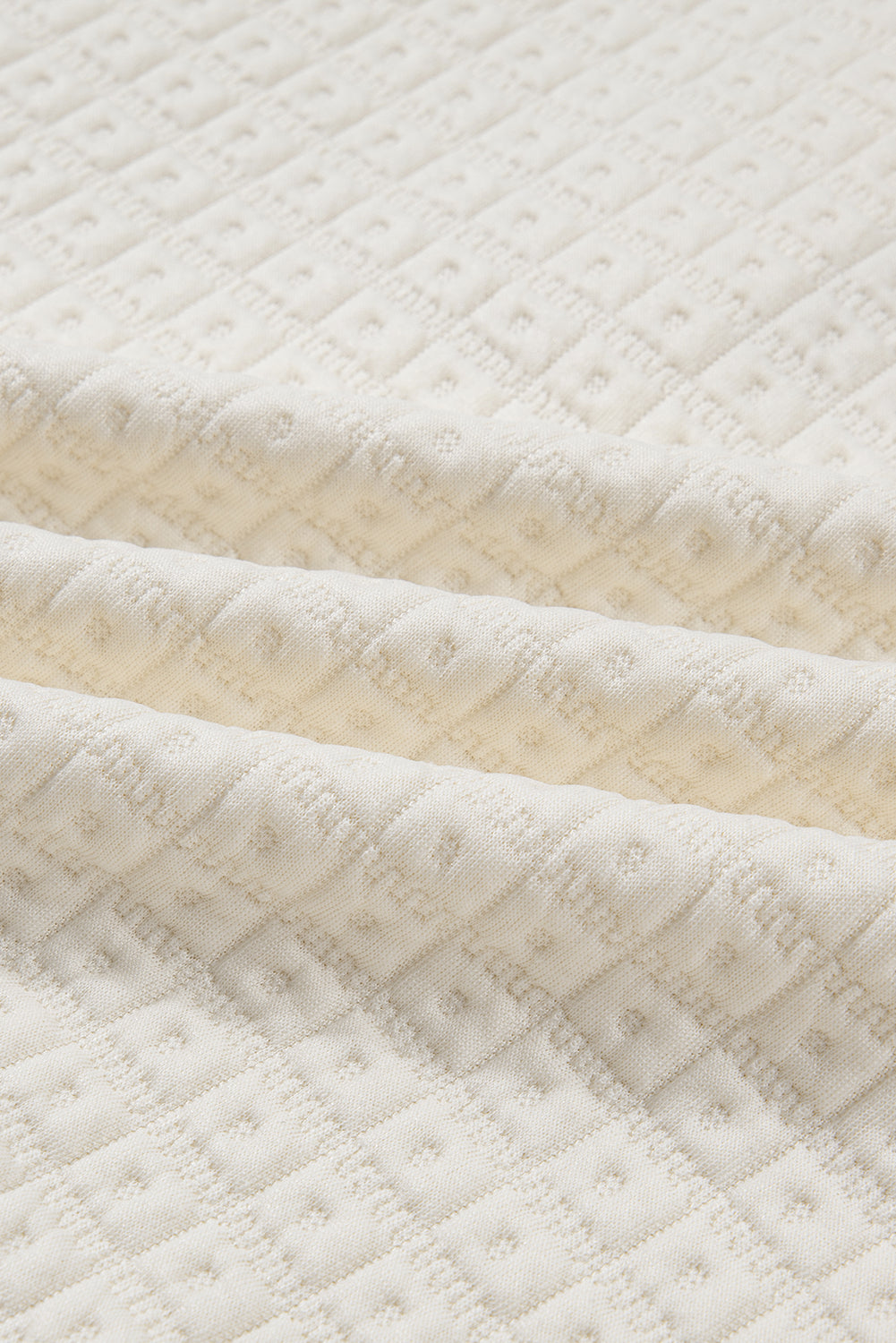 Pineapple Textured Half-Button Collared Sweatshirt