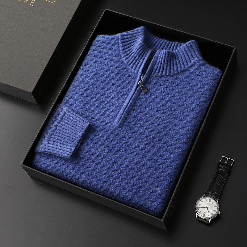 Men's Pure Wool Thickened Half Turtleneck Sweater