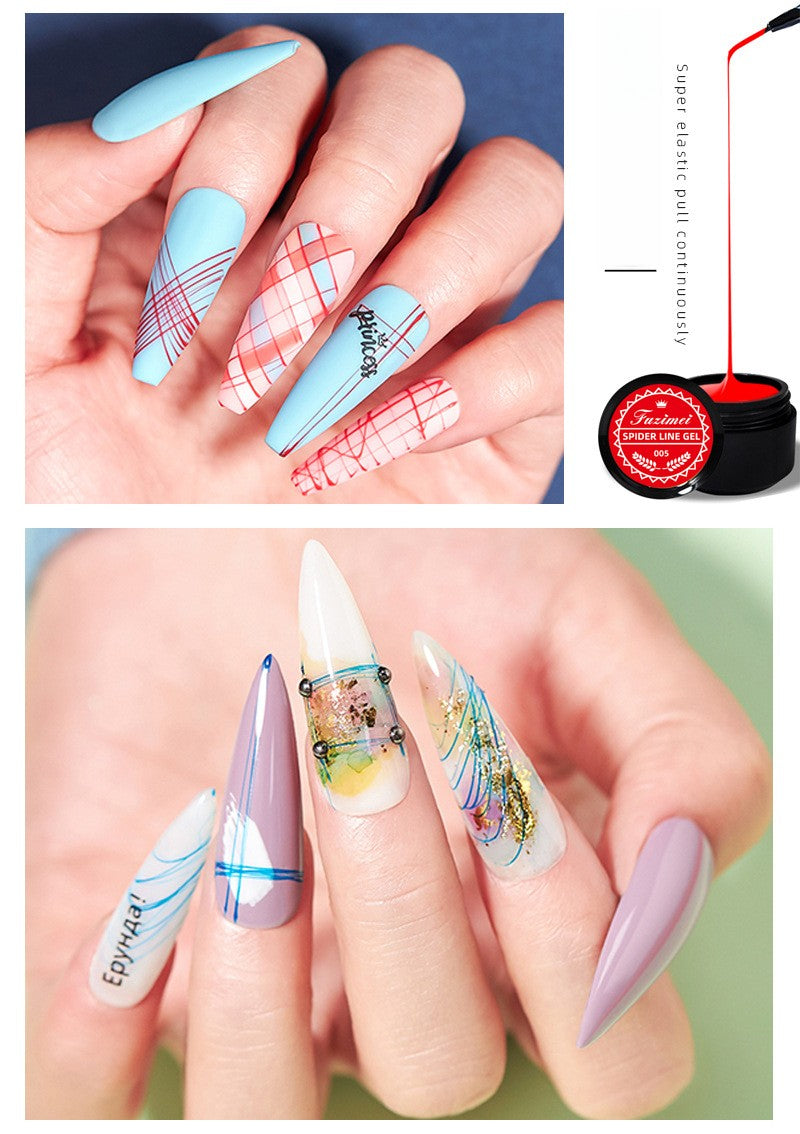 1060 Nail Art Elastic Brushed Glue Nail Polish Glue Phototherapy Nail Spider Glue Metal Painted Glue Wire Pulling Glue Silk Glue Press on Nails