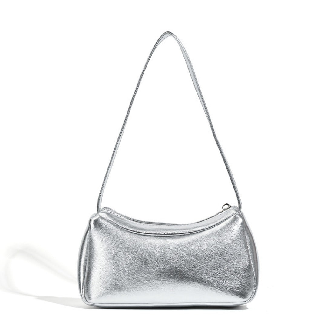 Silver small shoulder bag Design Underarm Bag, Bag Women's Summer Temperament Versatile Shoulder Bag  Hobo Handbag