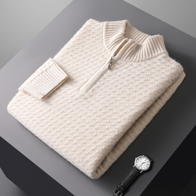 Men's Pure Wool Thickened Half Turtleneck Sweater