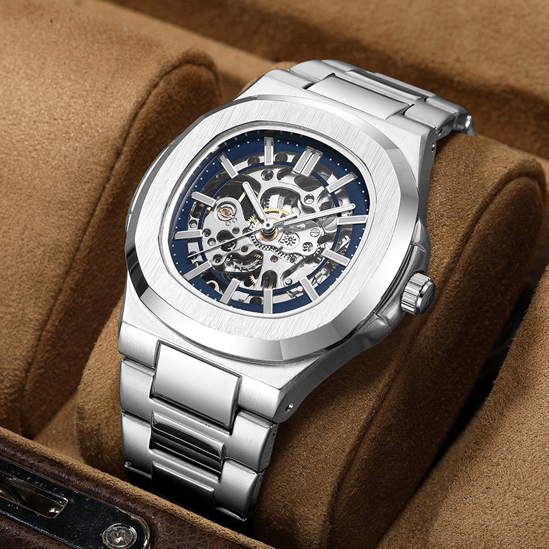 Double-sided hollowed-out luminous men's watch