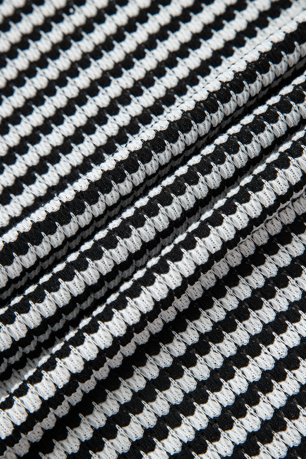 Stripe Ribbed Trim Drop Shoulder Top