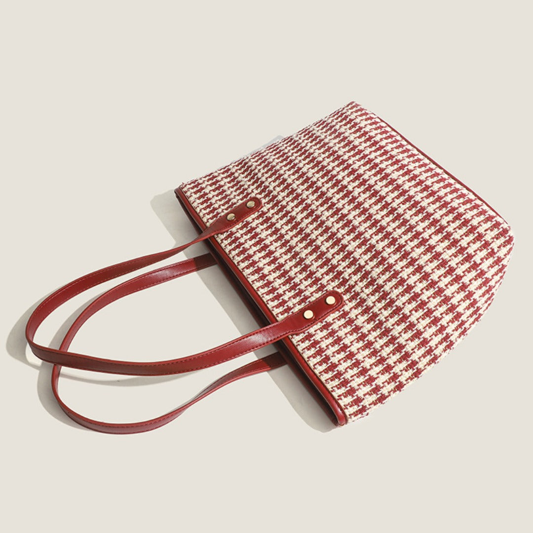 Tote bag women's large capacity tote purse, simple shoulder hobo bag red