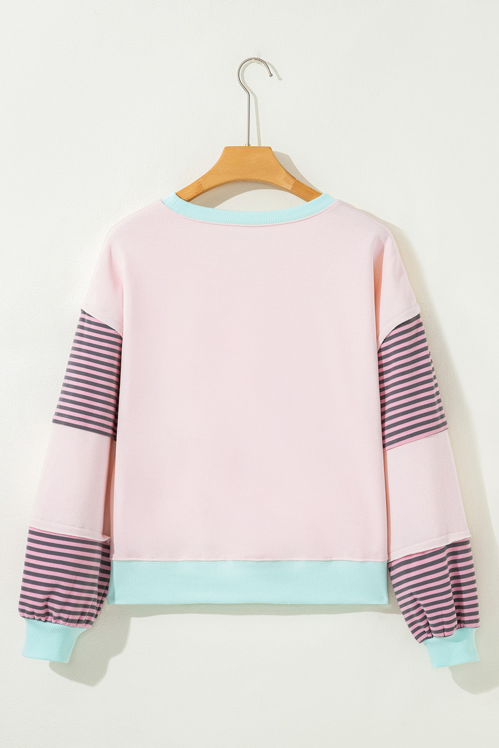 Stripe Colorblock Drop Shoulder Sweatshirt