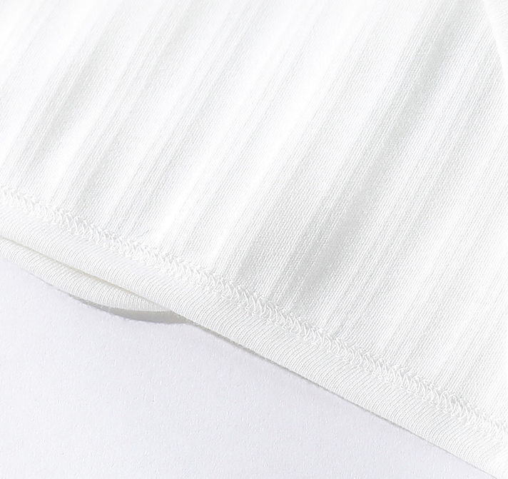 Baby Cotton Long Sleeve Top with Half Back Design - # BAAA61110002