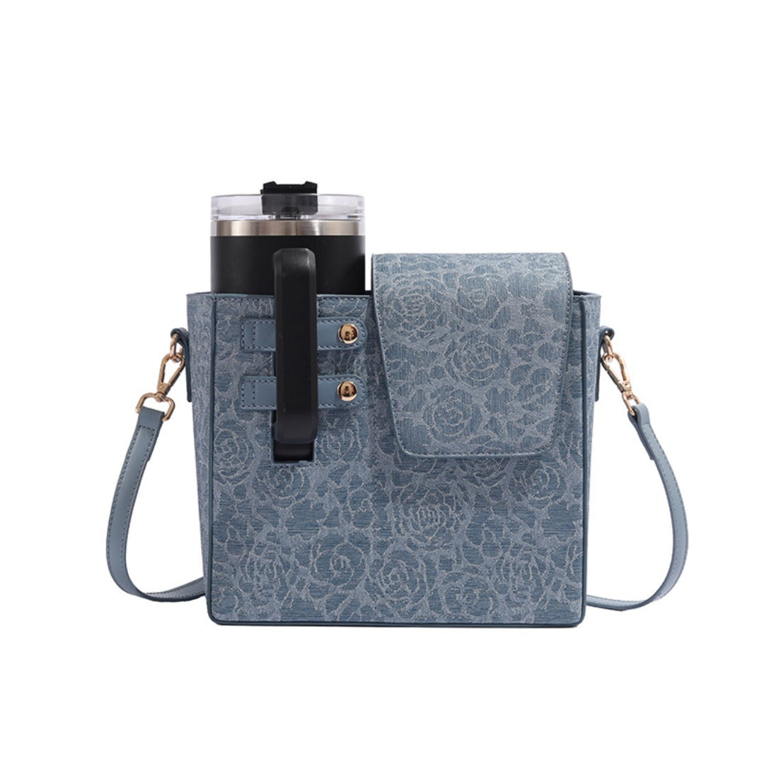 Outdoor portable crossbody water cup bag, multi-functional universal large thermos cup protective cover, water cup storage bag