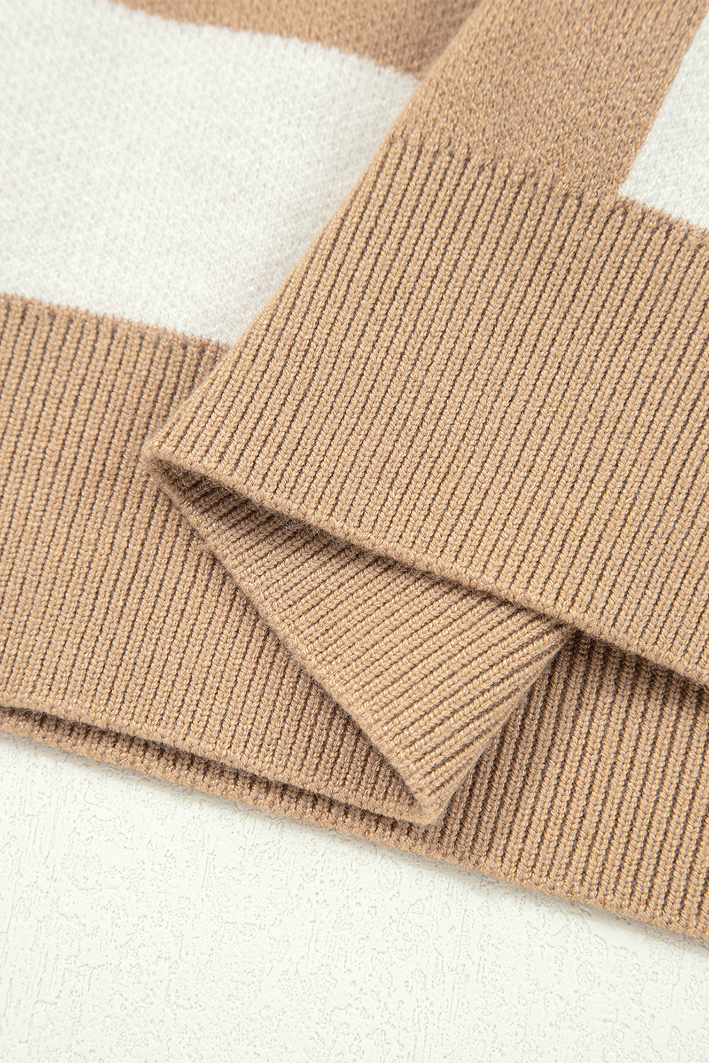 Checker Short Sleeve Drop Shoulder Sweater