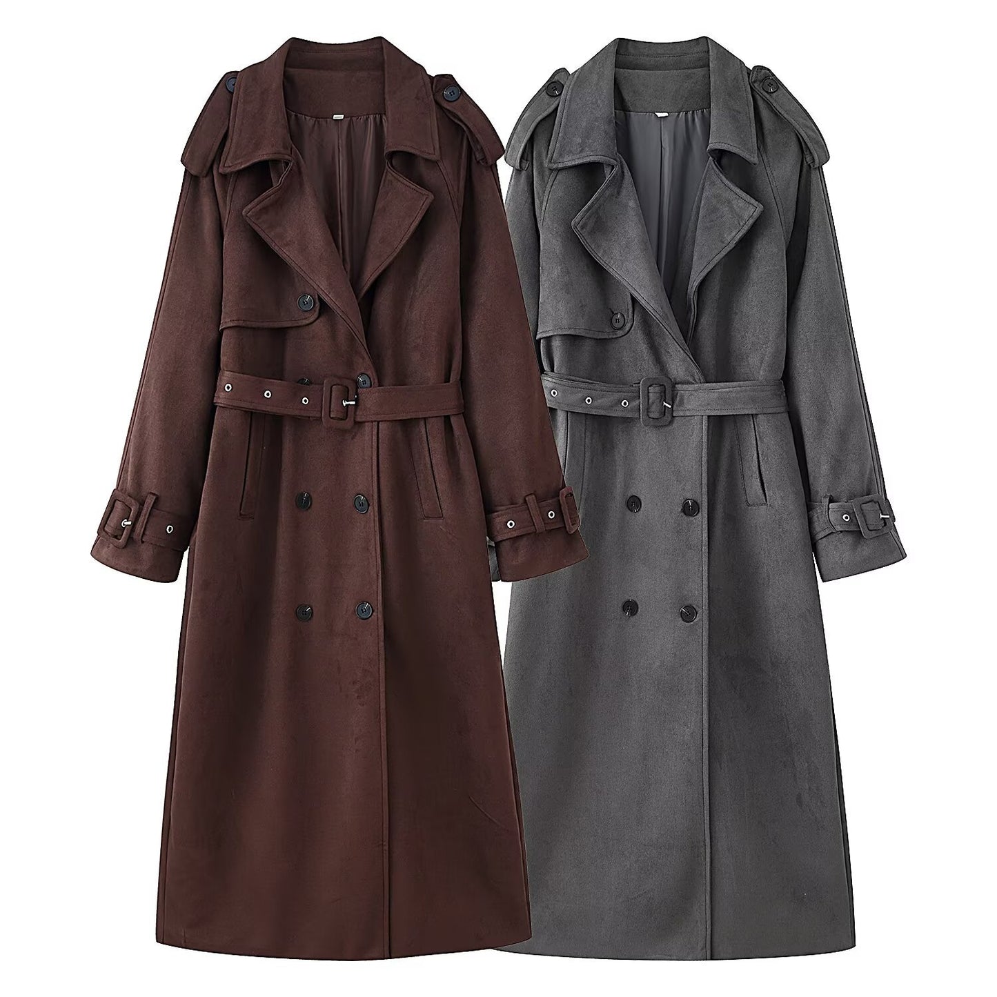 Casual Belted Trench Coat for Women