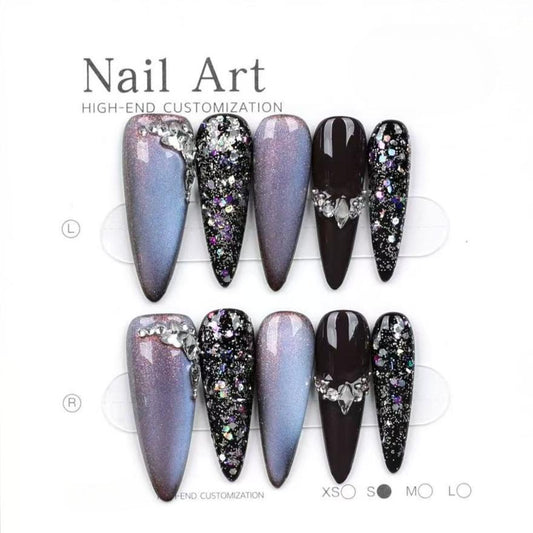 1043- Handmade press on nails fake nails removable Handmade Drawing Nails