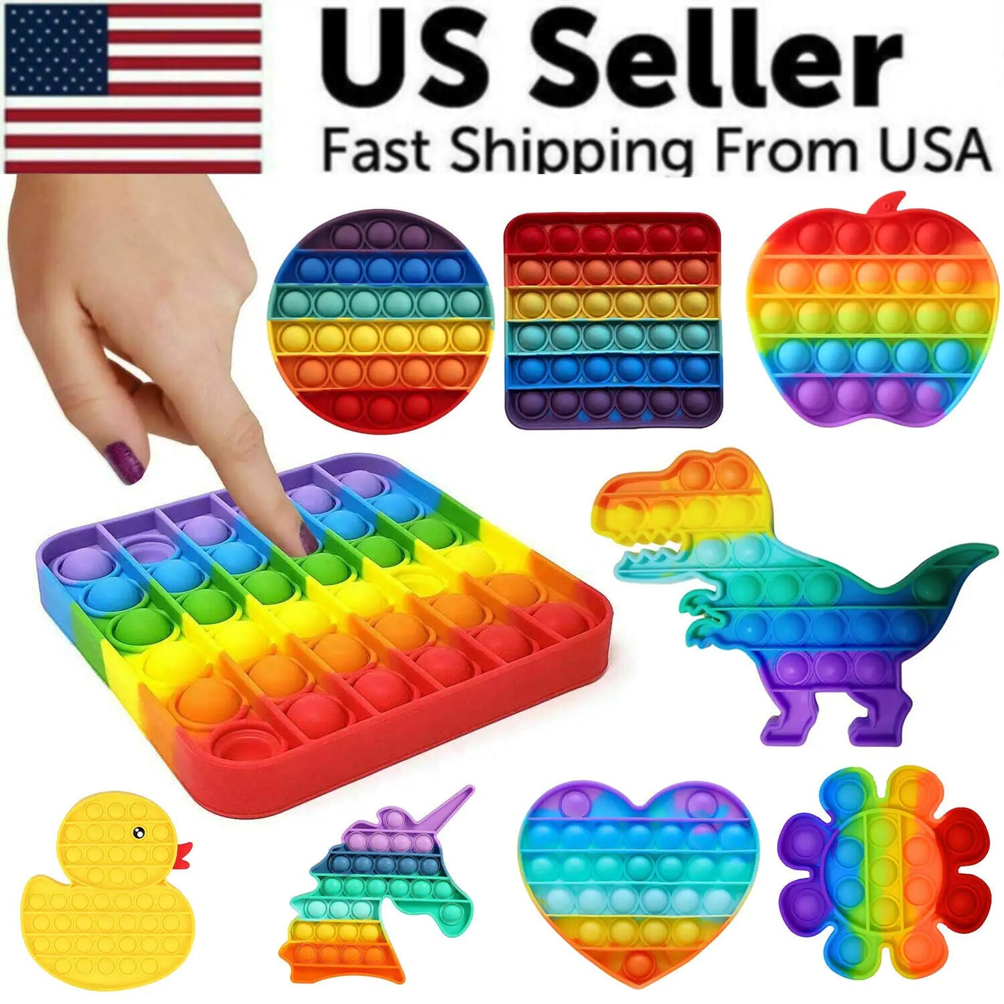 Popit Fidget Toy Push Bubble Sensory Stress Relief Kids Family Games Square Game - # BOT&G51110001