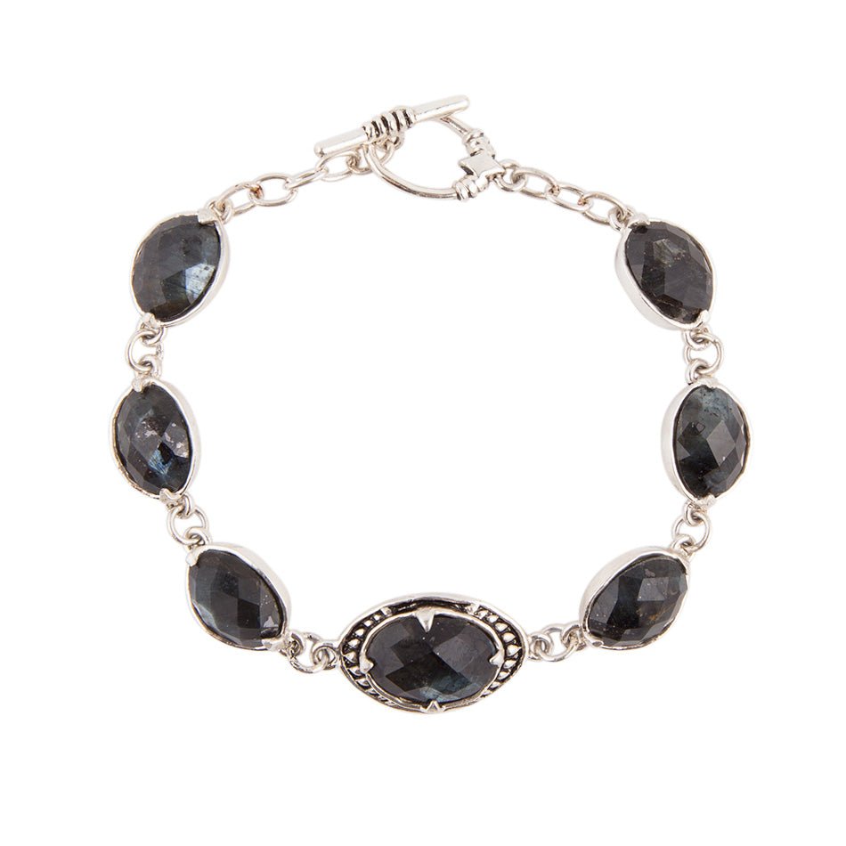 Faceted Midnight Labradorite Link Bracelet