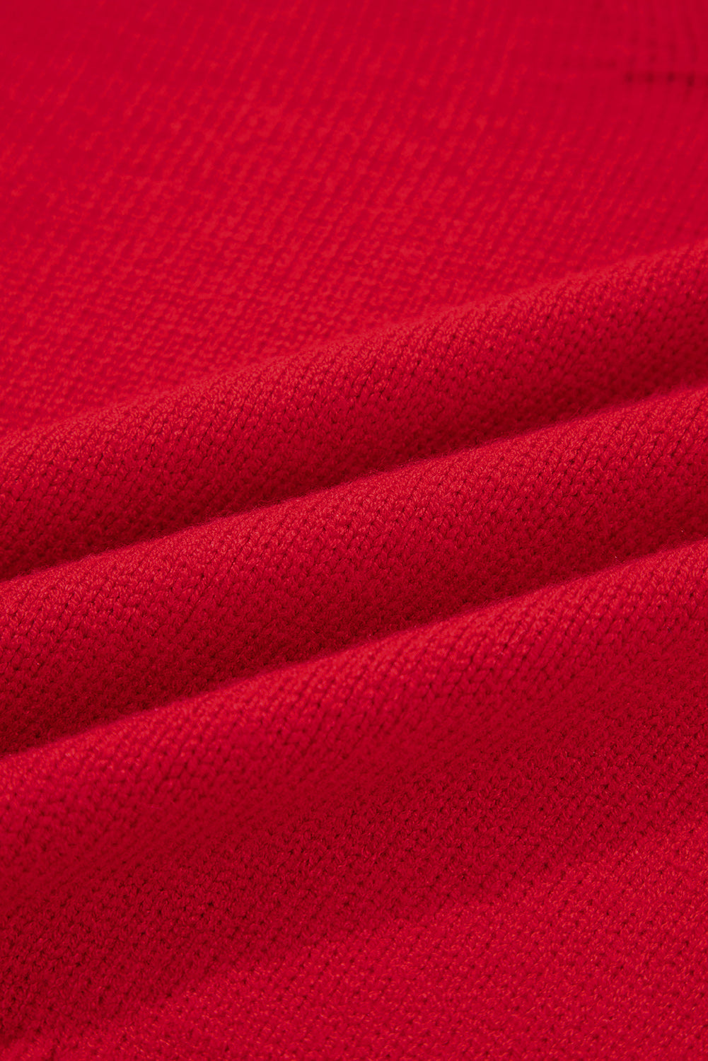 Solid Collared V-Neck Ribbed Edge Sweater