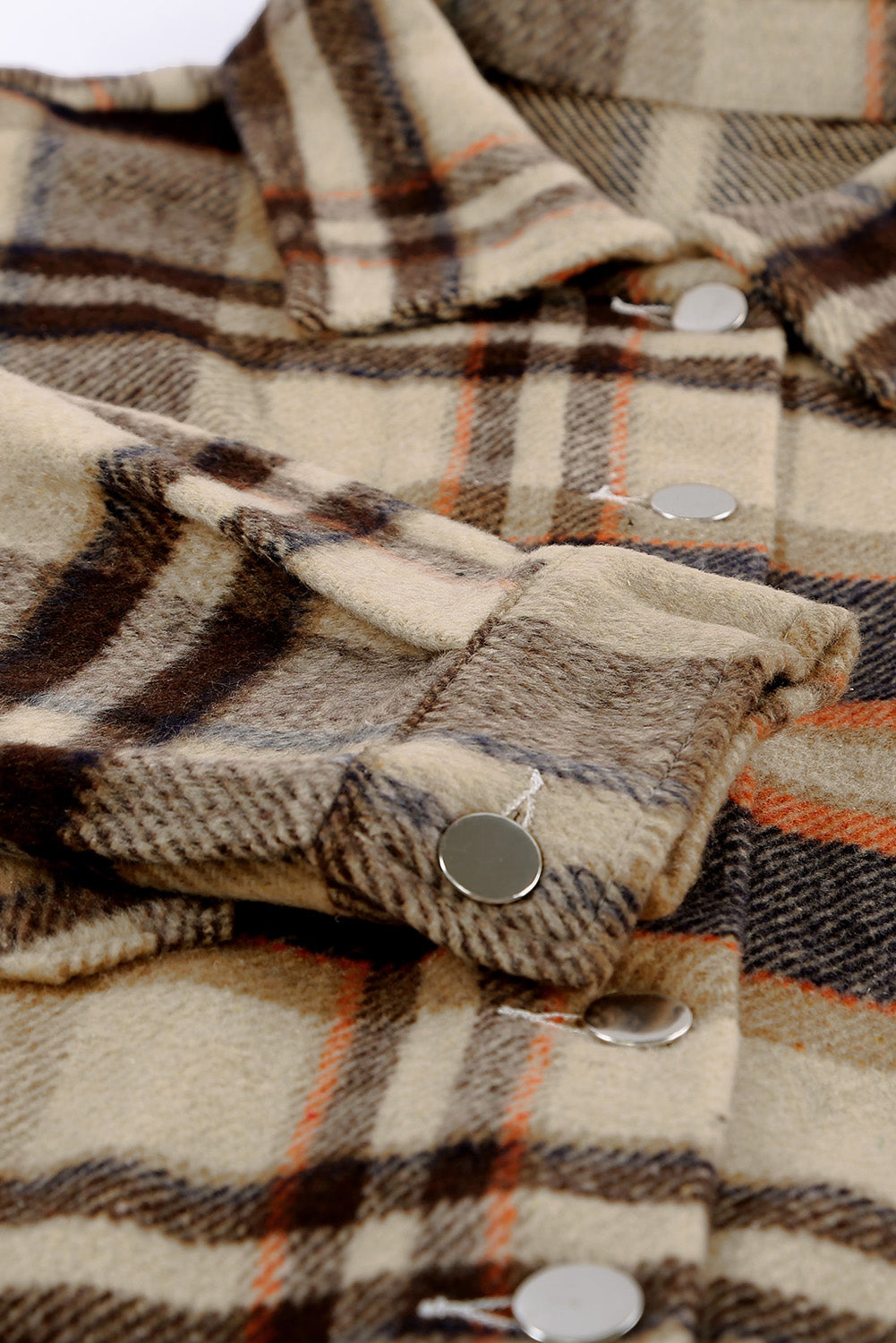 Plaid Pocketed Button Front Shacket