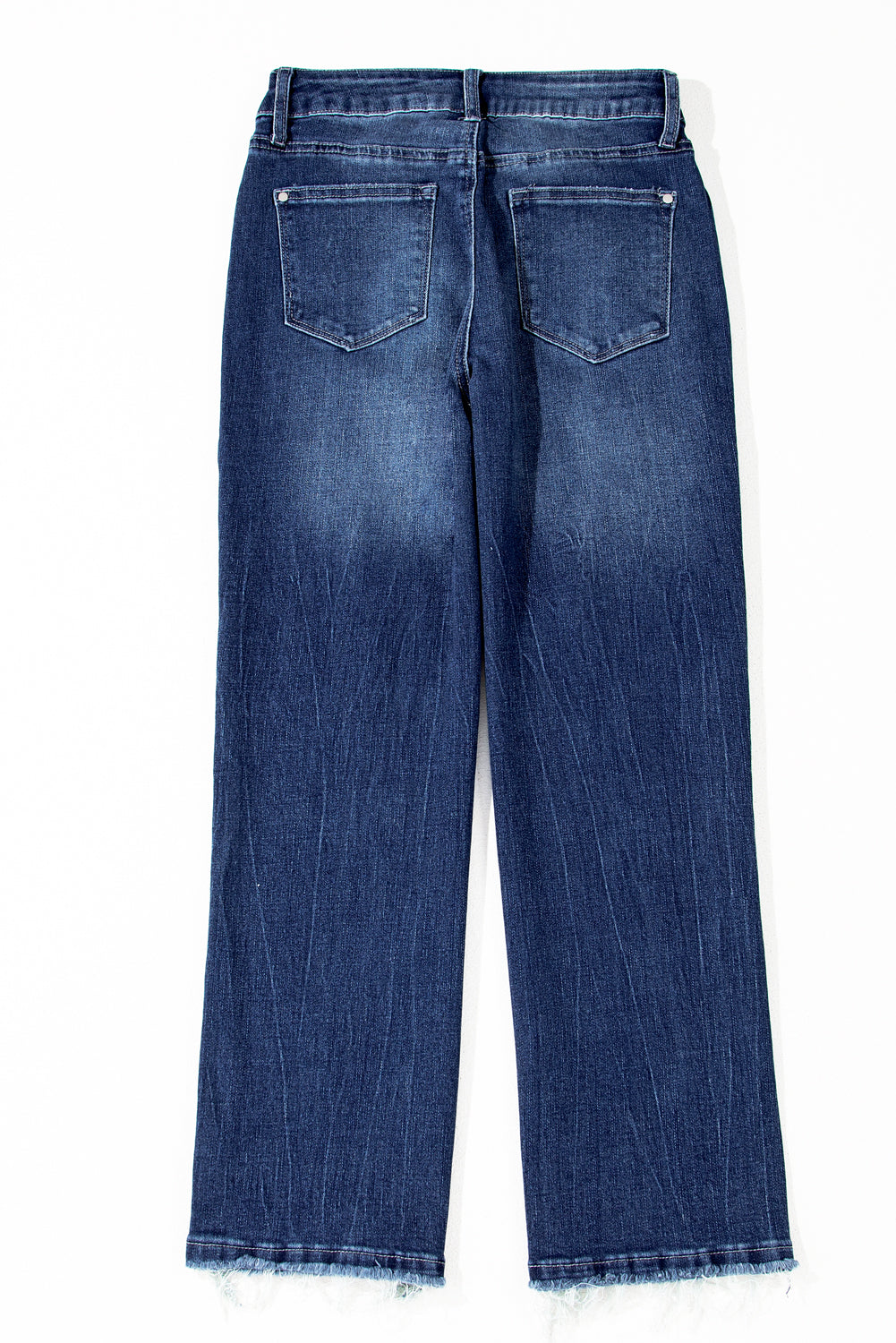 Solid Mineral Wash Raw Hem Flared Jeans