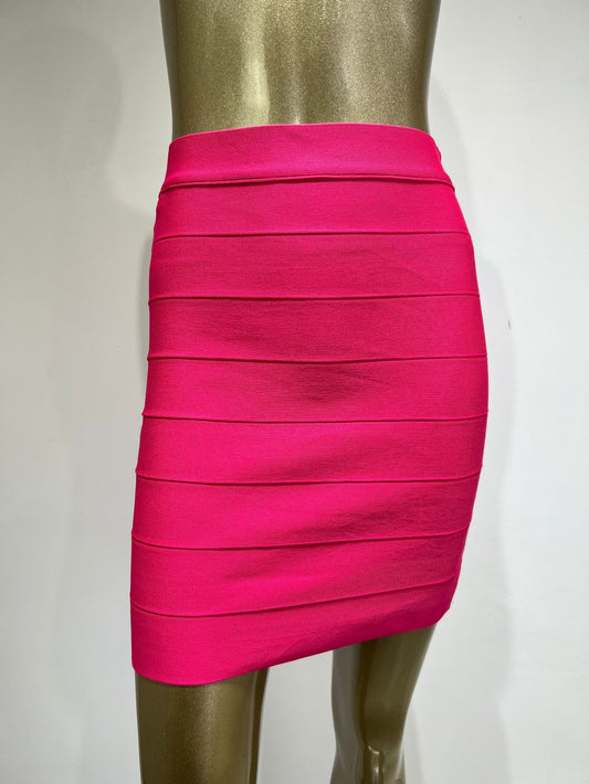 Elastic High Waist Striped Mini Skirt