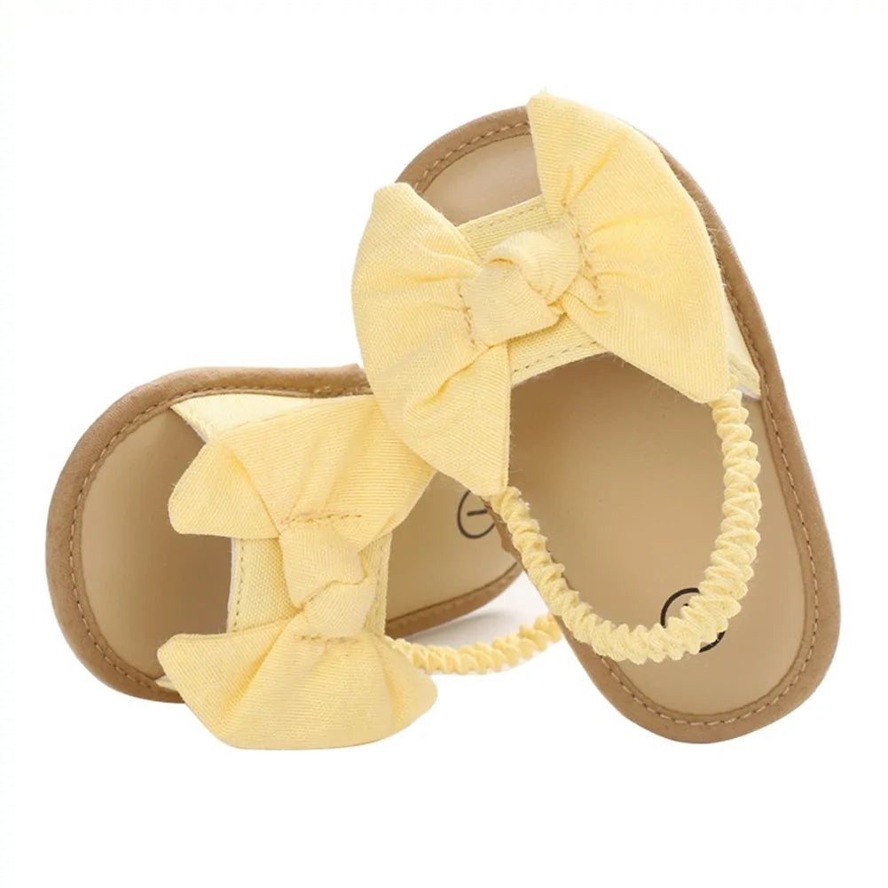 Baby Girls Bow Knot Sandals: Summer Soft Sole Princess Shoes - # GIAA71310001