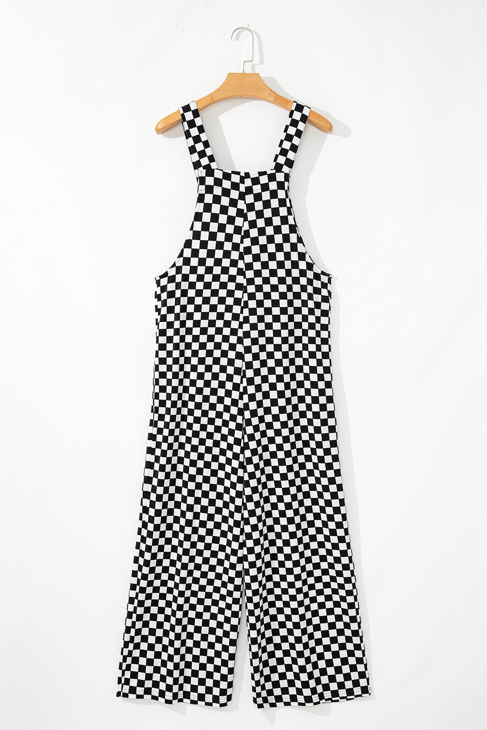 Checker Pocketed Wide Leg Jumpsuit