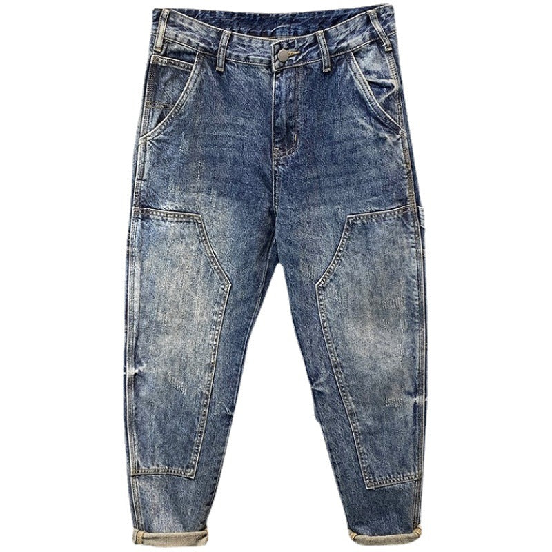 Seam-stitched workwear jeans