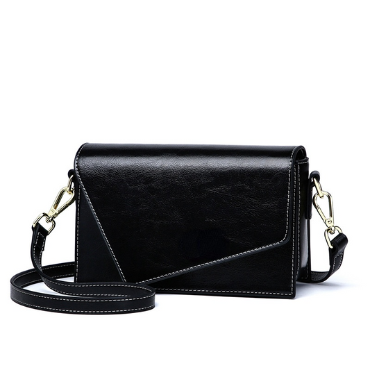 Genuine leather women's messenger bags  geometric shape small square bag shoulder purse crossbody