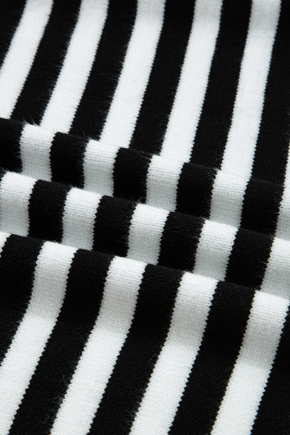 Stripe Colorblock Sleeve Ribbed Trim Sweater