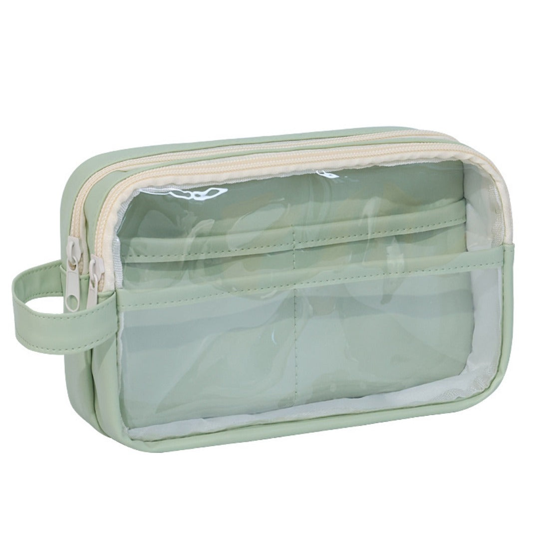 Large Capacity Transparent Pencil Case - Perfectly Designed Stationery Box for Girls in Primary and Junior High School with Simple Separation