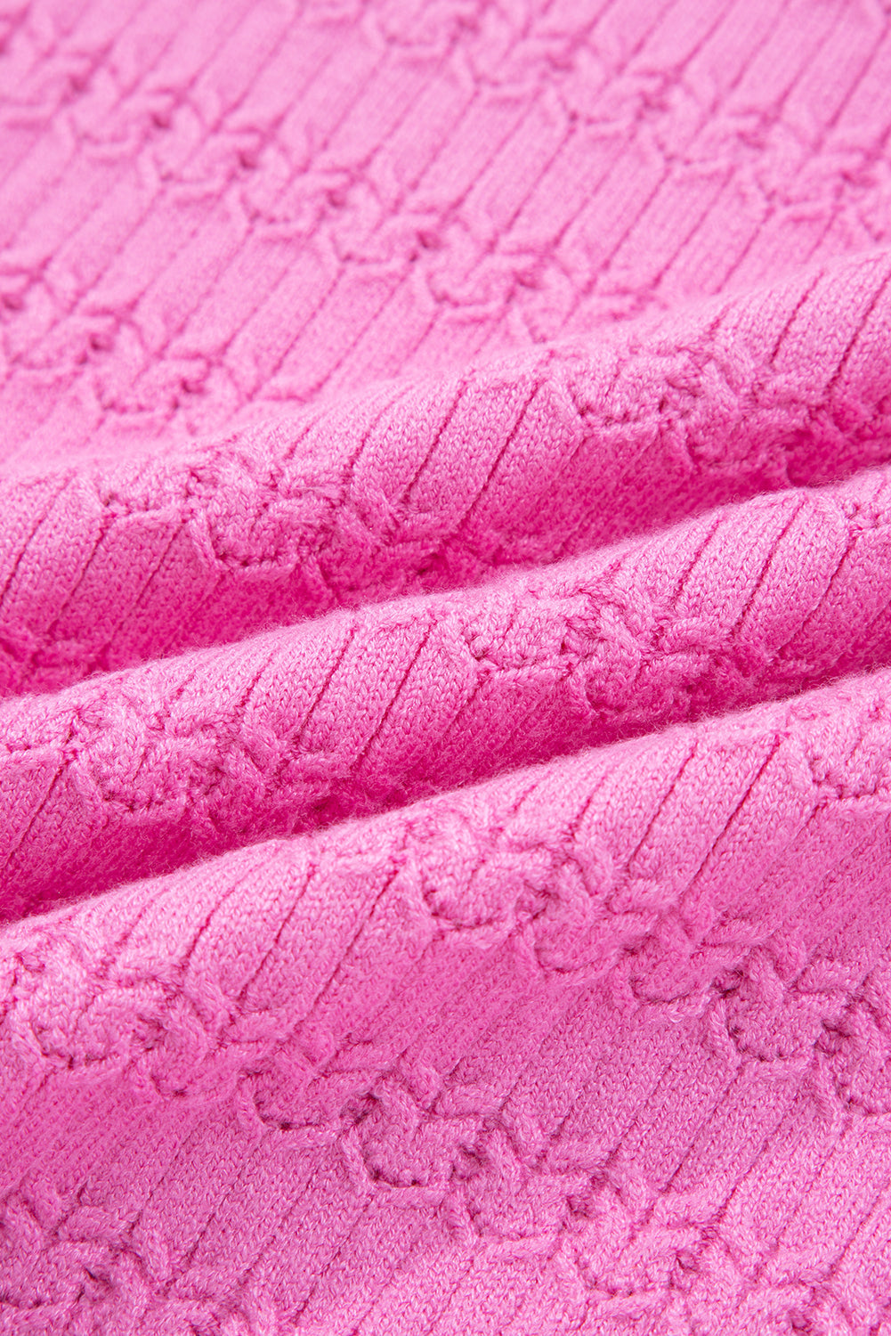 Solid Knit Ribbed Cuff Crewneck Sweater