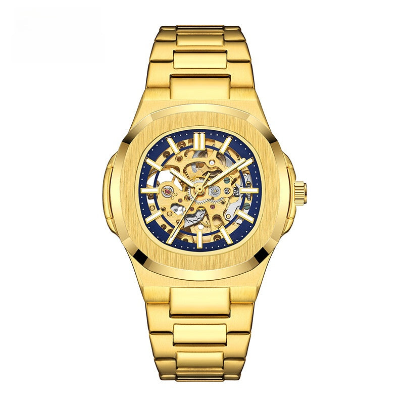 Double-sided hollowed-out luminous men's watch