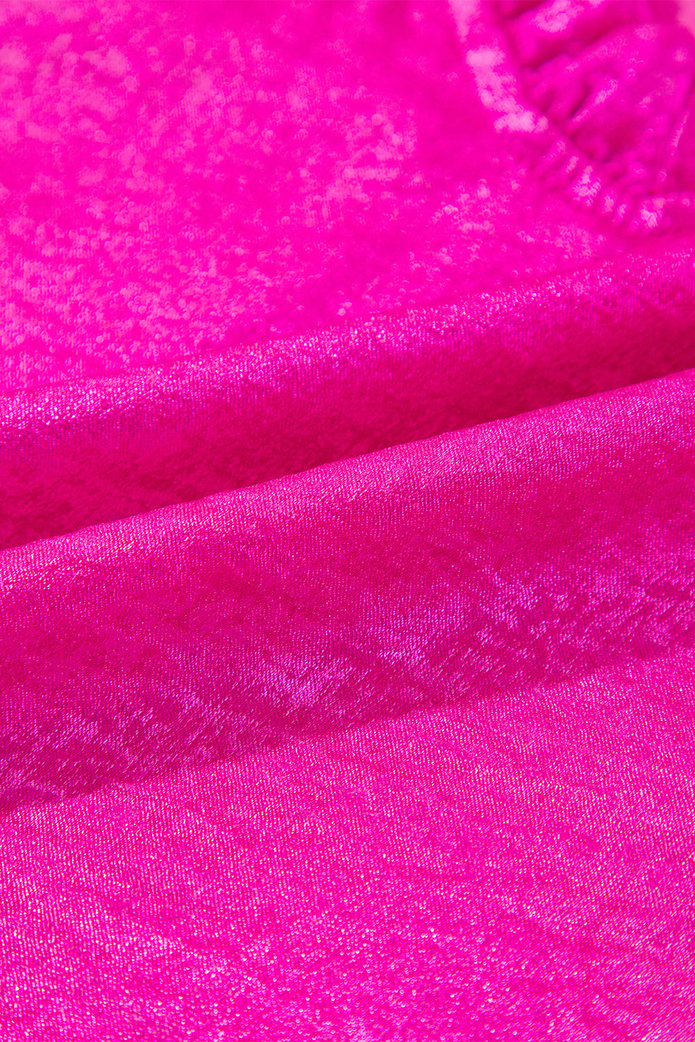 Solid Metallic V-Neck Puff Sleeve Babydoll Blouse