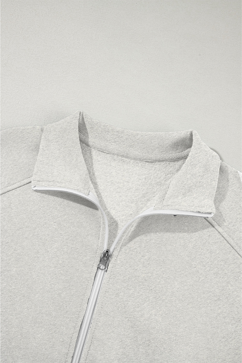 Solid Zip-Up Jacket and Drawstring Pants Set