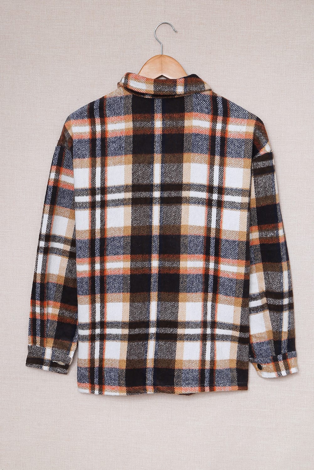 Plaid Pocketed Button Front Shacket