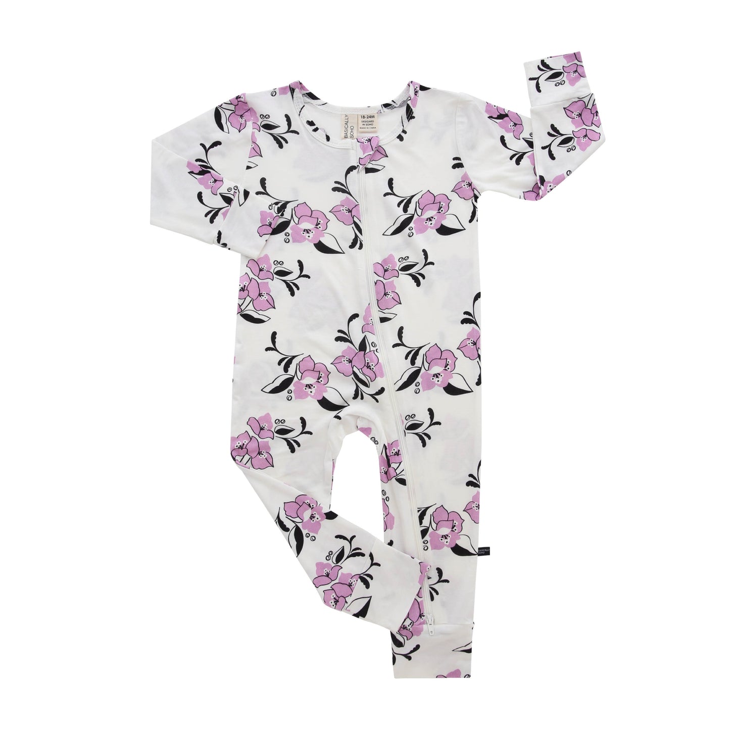 Amalfi Coast Purple Flower Zippered Romper