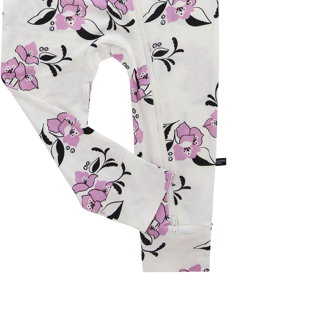 Amalfi Coast Purple Flower Zippered Romper