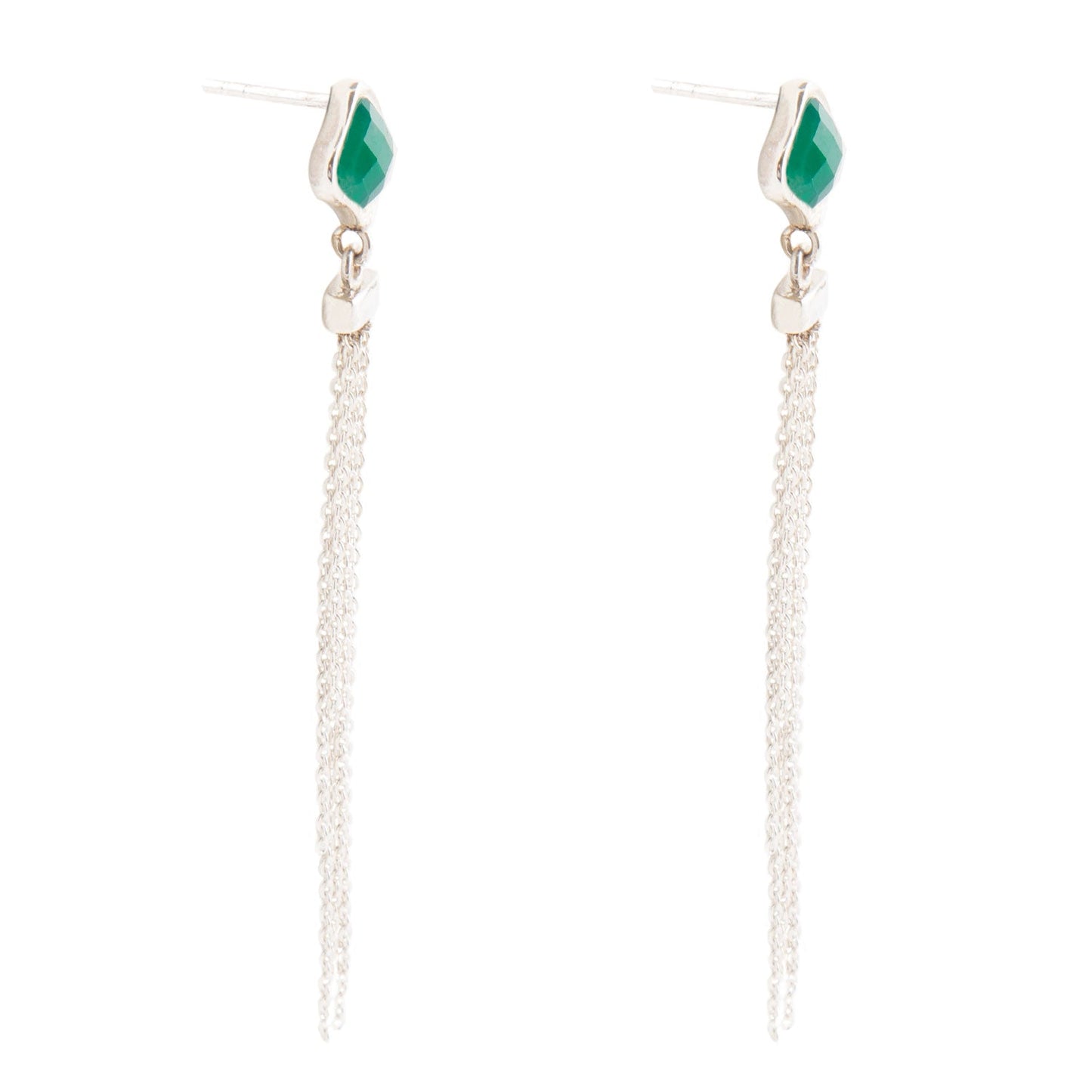 Fringed Green Onyx Earring