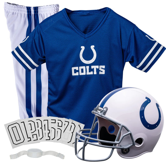 Franklin Sports NFL Youth Football Uniform Set for Boys & Girls - Includes Helmet, Jersey & Pants with Chinstrap + Numbers Indianapolis Colts Medium - # BOAA12110001