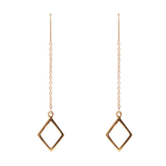 Bronze Geometric Threader Earrings