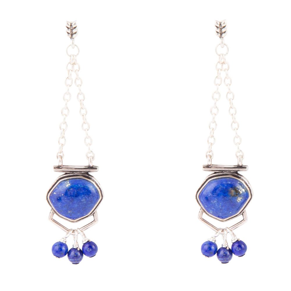 Go West Blue Lapis and Sterling Silver Drop Earrings