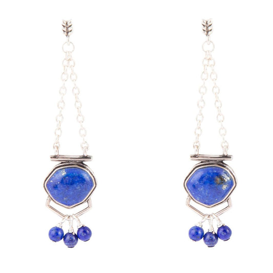 Go West Blue Lapis and Sterling Silver Drop Earrings