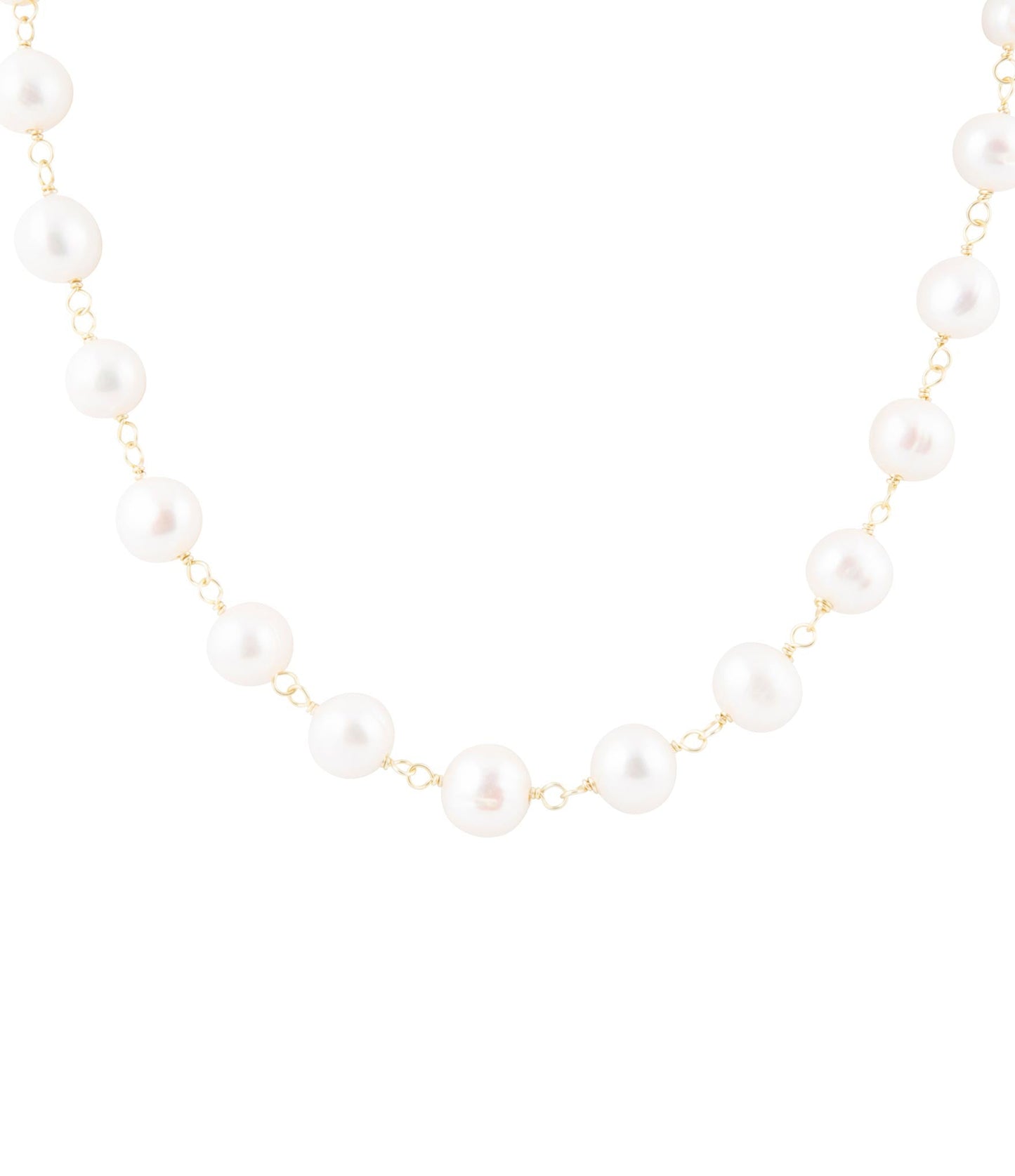 Golden Chain and White Pearl Necklaces
