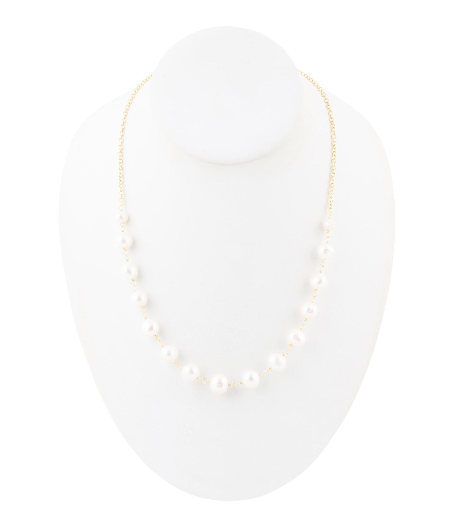 Golden Chain and White Pearl Necklaces
