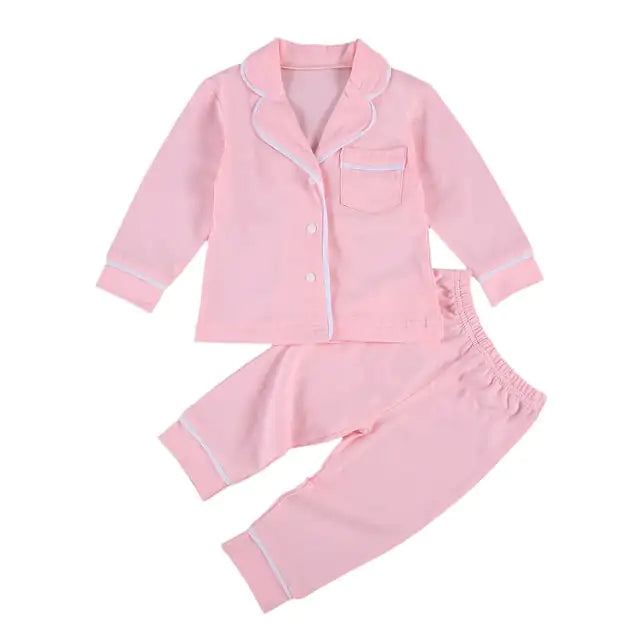 Cotton Two-Piece Pajama Set for Toddlers and Kids - # BAAA81810024