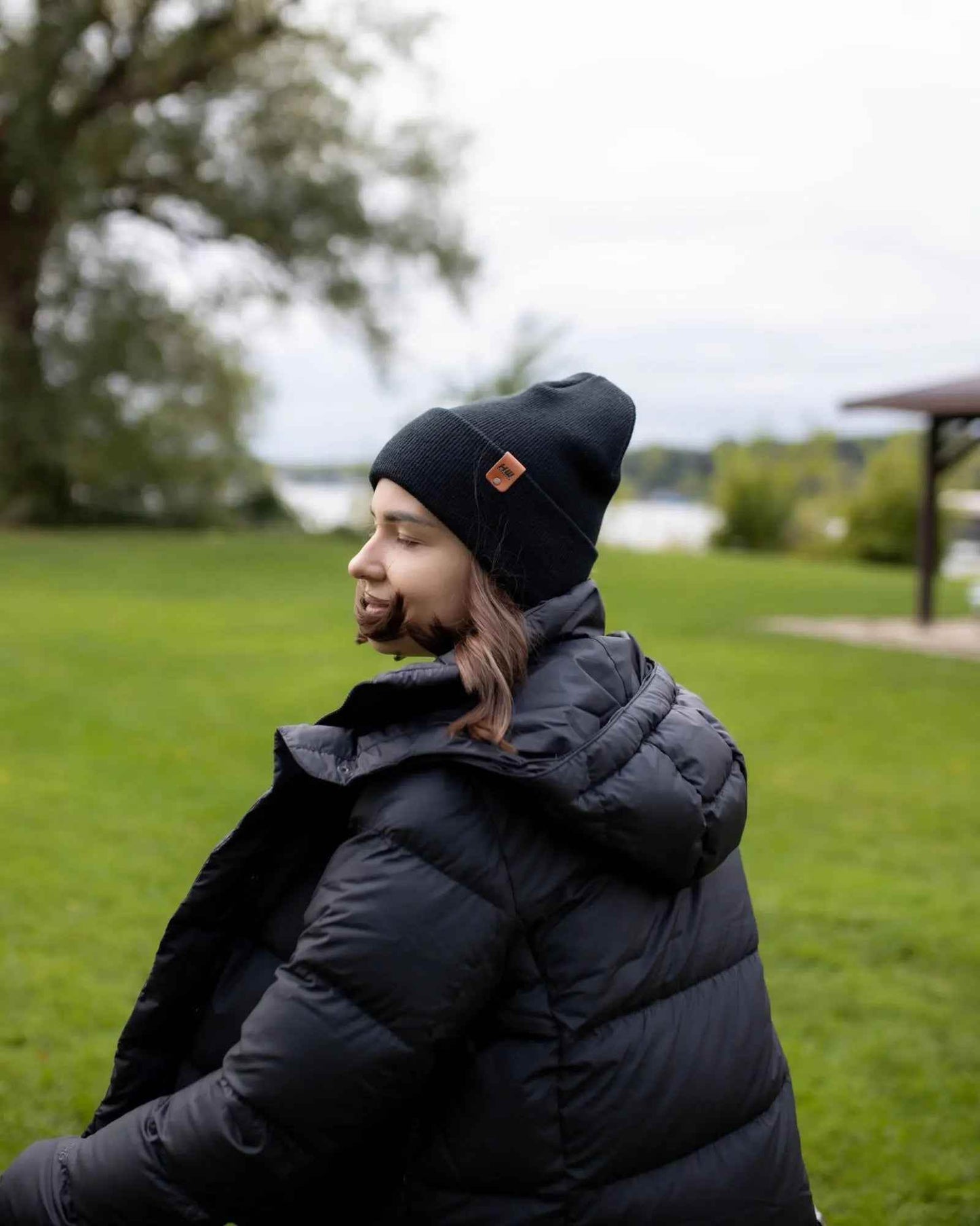 HAAKWEAR Midnight Black Beanie Hat - Classic Cuffed Knit - Made in USA