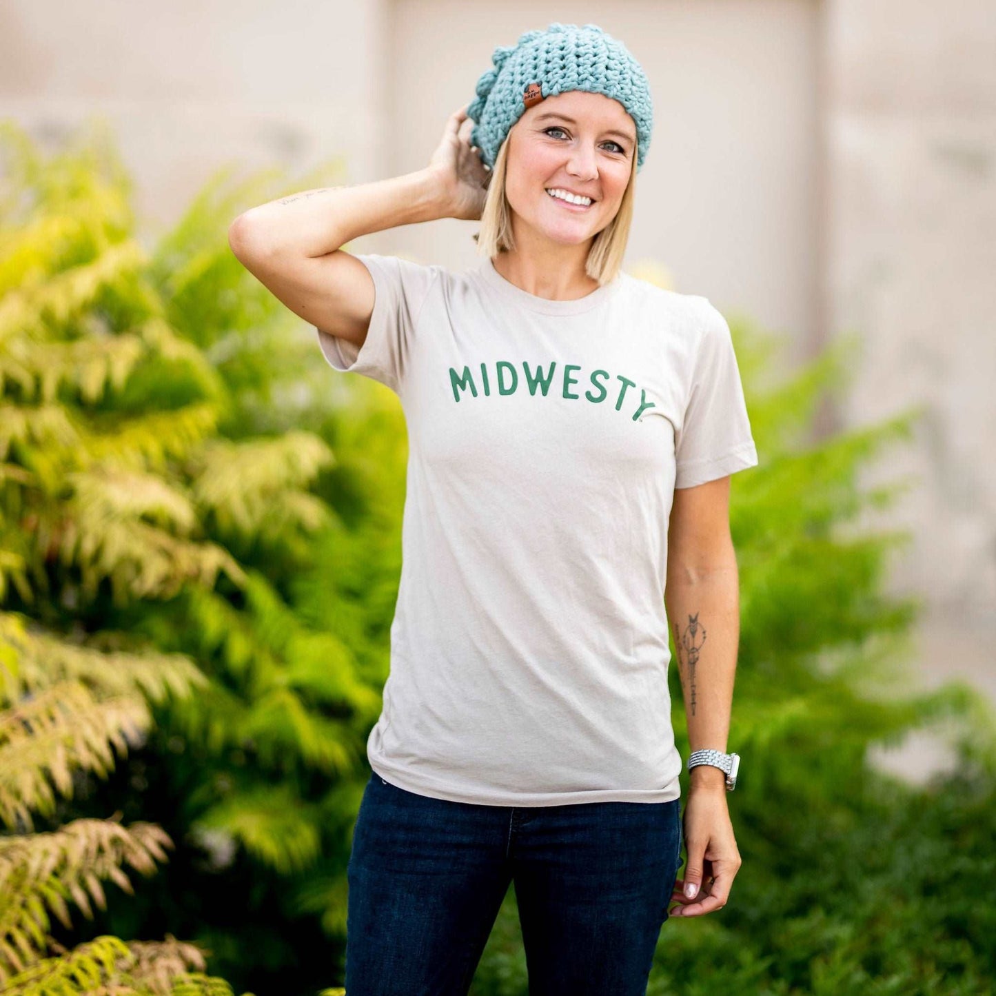 Crochet Slouch Hat | Succulent Blue Slouchy Beanie